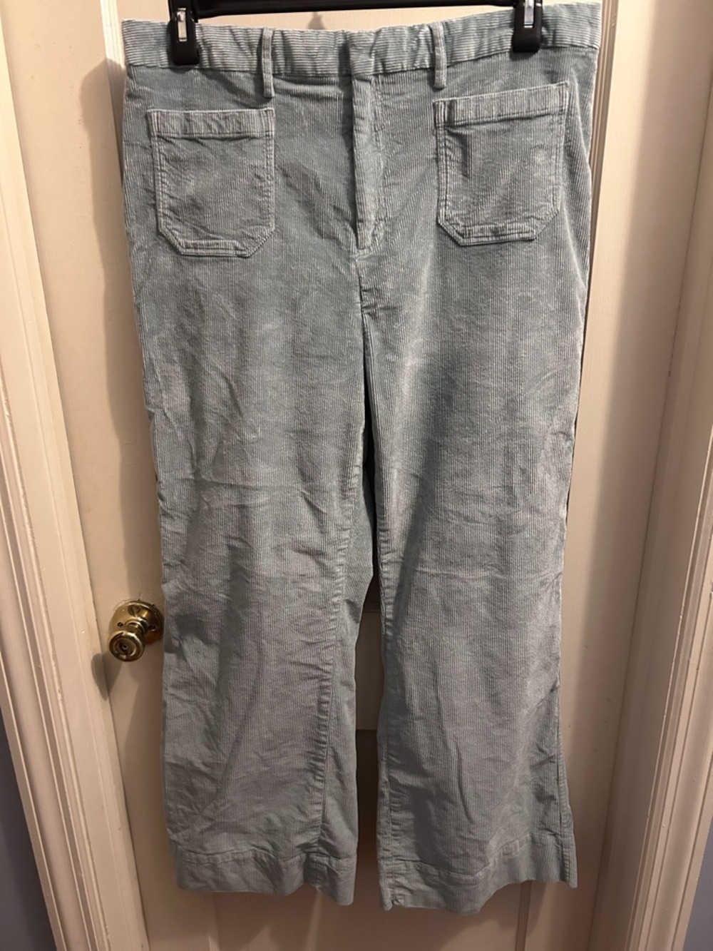 Vineyard‎ Vines Women's High Waist Wide Leg Corduroy Pants size 33 light blue